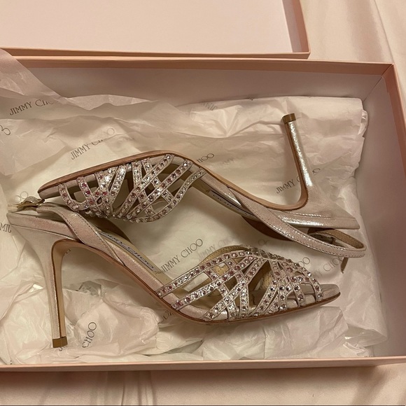 Jimmy Choo Shiny Leather Size 7 Shoe - Picture 8 of 10